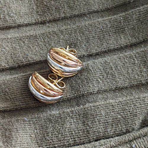 Gold Tone Studs Earrings | Tone Studs Earrings | Zelle Noir LTD