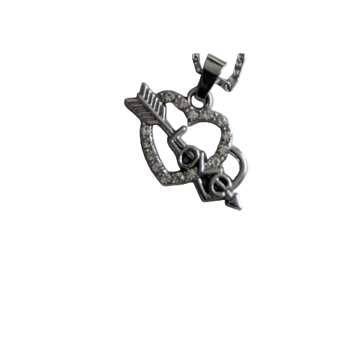 Vintage Love Necklace | Heart Arrow Love Pendant | Zelle Noir LTD