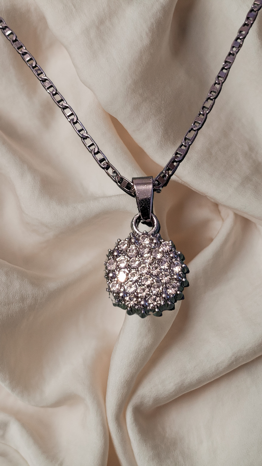 Women's Round Necklace | Classic Crystal Necklace | Zelle Noir LTD