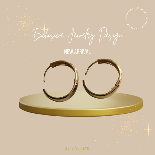Gold-Plated Hoop Earrings | Radiance Hoop Earrings | Zelle Noir LTD